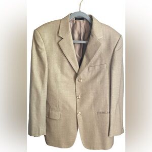 Oleg Cassini | Vintage Tan Worsted Wool & Silk Blazer